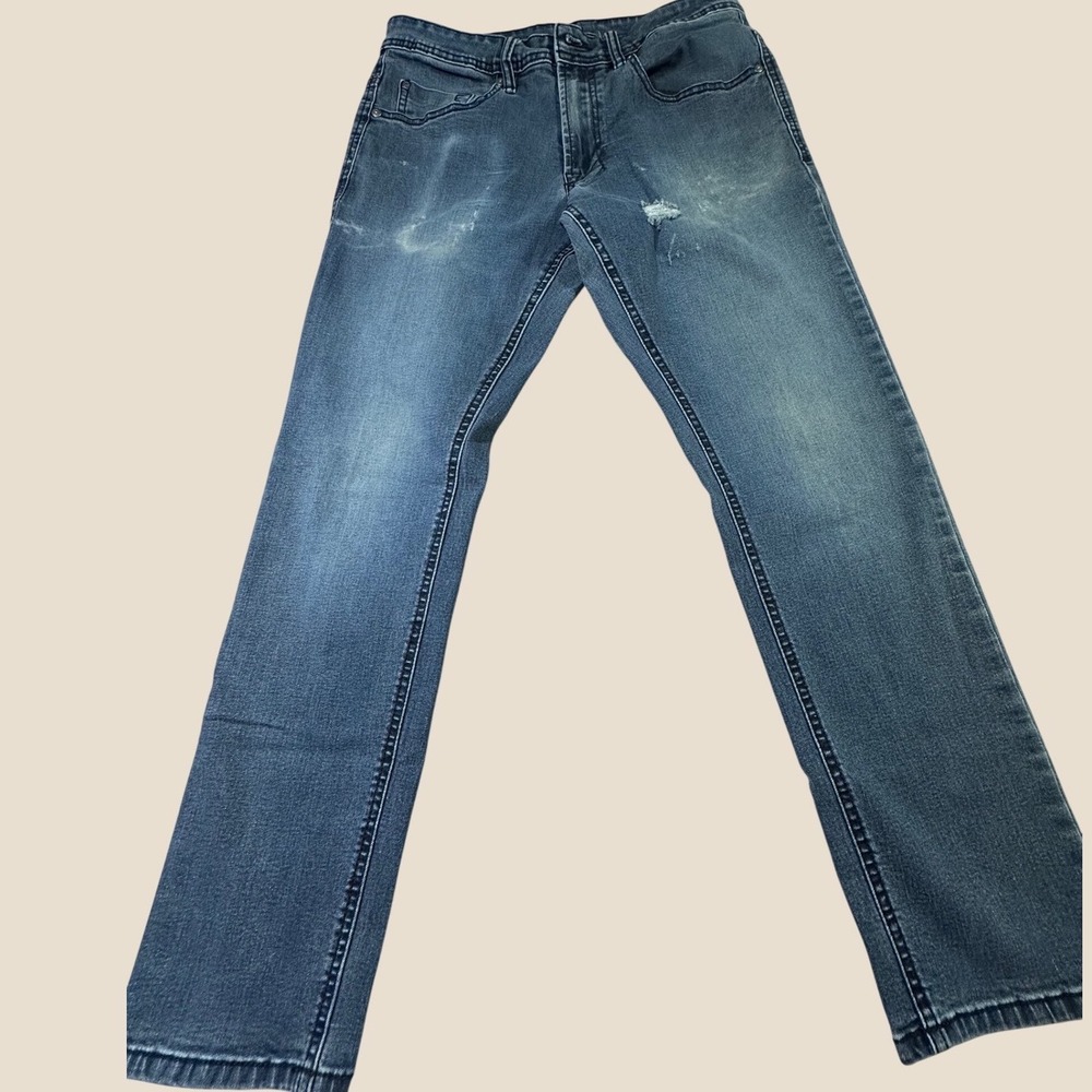 Buffalo David Bitton Axel Slim Stretch Jeans 32x30 Medium Wash Distressed Mens